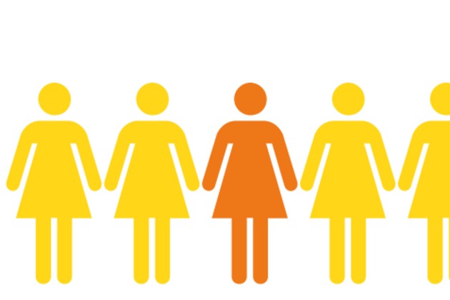 abstract image of a line up of women 